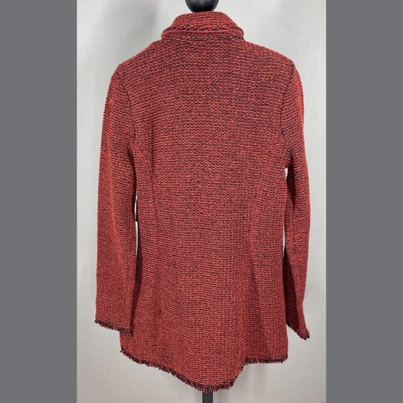 NEW Chicos Blazer Jacket Womens Small black red knit cardigan sweater coatigan - Picture 8 of 10